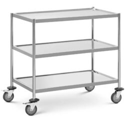 Wózek serwisowy - 3 półek - 84,5 x 52,5 cm - 300 kg - stal nierdzewna
