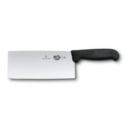 Victorinox Fibrox chiński nóż szefa kuchni, 18 cm szerokie ostrze ze stali nierdzewnej, czarna rękojeść.